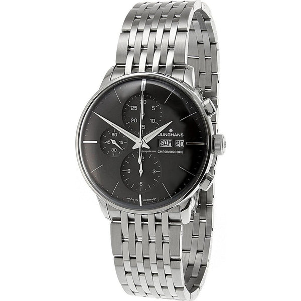 Junghans Meister Chronoscope Dark Grey Watch | Stainless Steel Bracelet 027/4324.44