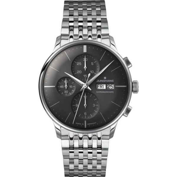 Junghans Meister Chronoscope Dark Grey Watch | Stainless Steel Bracelet 027/4324.45