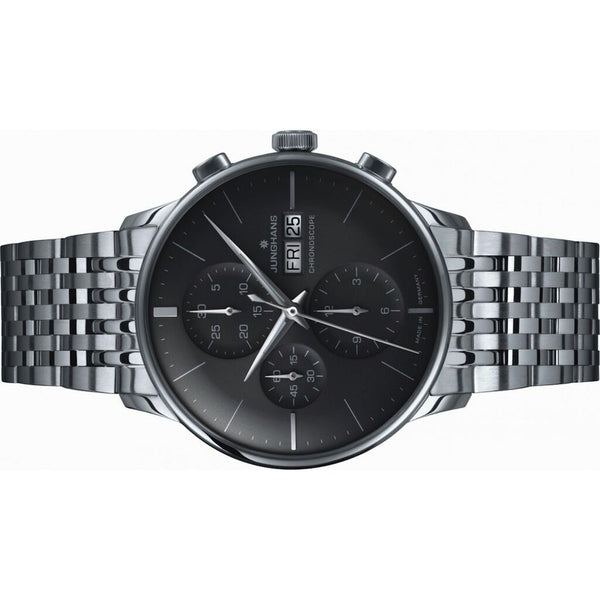 Junghans Meister Chronoscope Dark Grey Watch | Stainless Steel Bracelet 027/4324.45