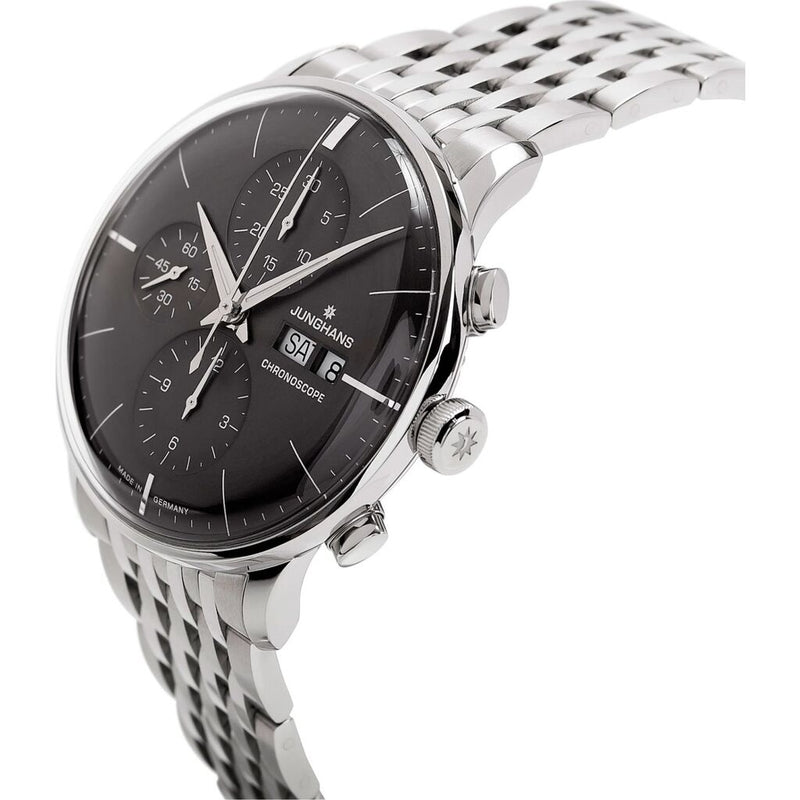 Junghans Meister Chronoscope Dark Grey Watch | Stainless Steel Bracelet 027/4324.45