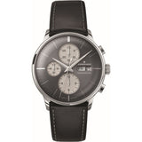 Junghans Meister Chronoscope Anthracite Grey Watch | Black Leather Strap 027/4525.01