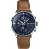 Junghans Meister Chronoscope Blue Watch | Brown Horse Leather Strap 027/4526.01