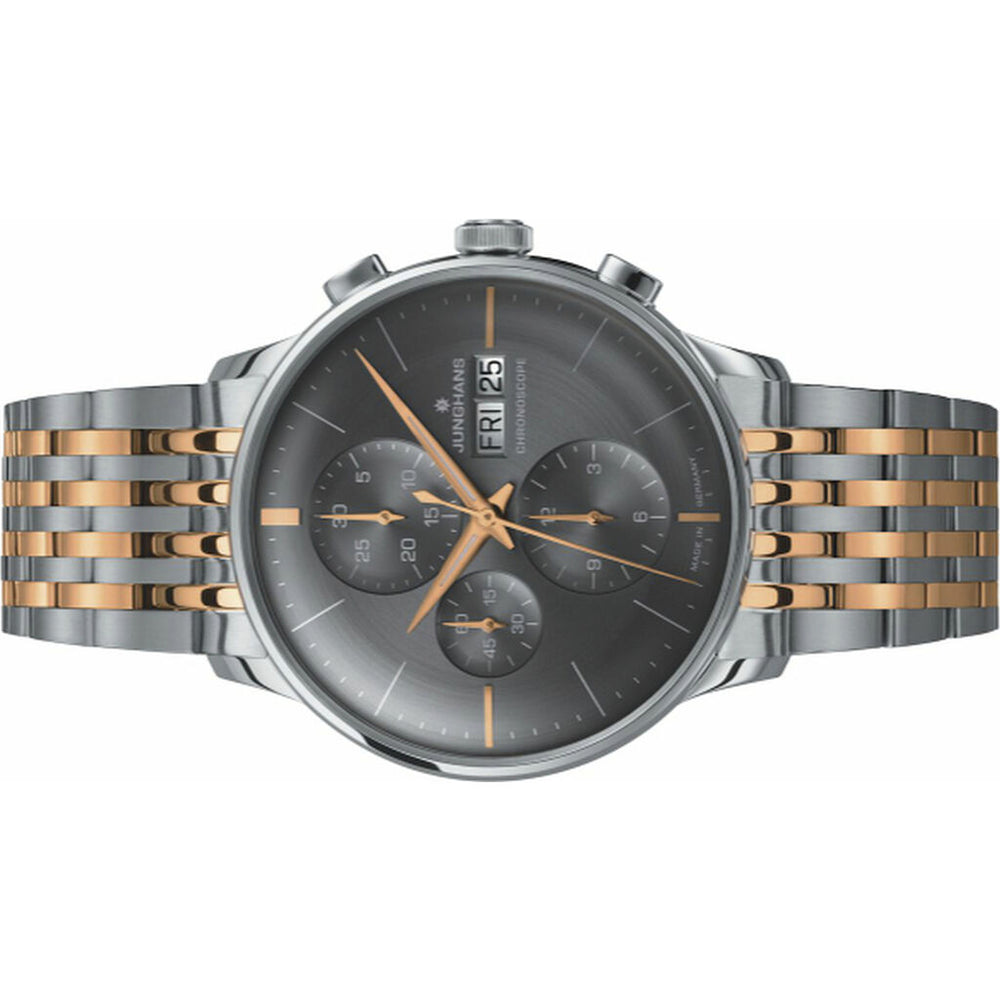Junghans Meister Chronoscope Grey Watch, Two Tone Bracelet 027