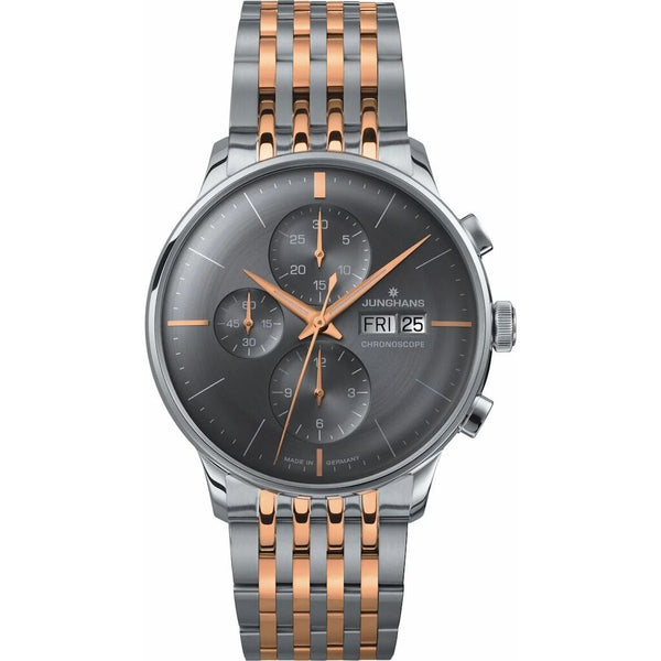 Junghans Meister Chronoscope Grey Watch | Tone Stainless Steel Bracelet 027/4527.45