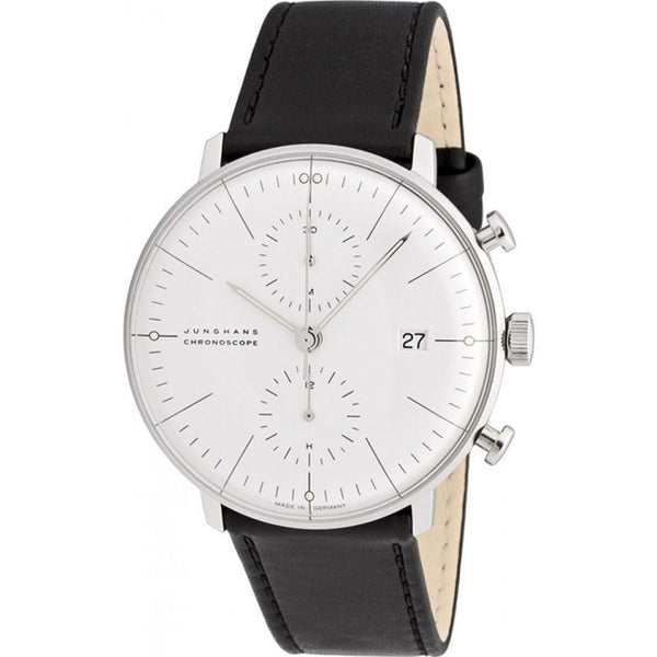 Junghans Max Bill Chronoscope Automatic Chrono Watch | Black Calfskin 027/4600.00