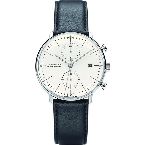 Junghans Max Bill Chronoscope Automatic Chrono Watch | Black Calfskin 027/4600.00