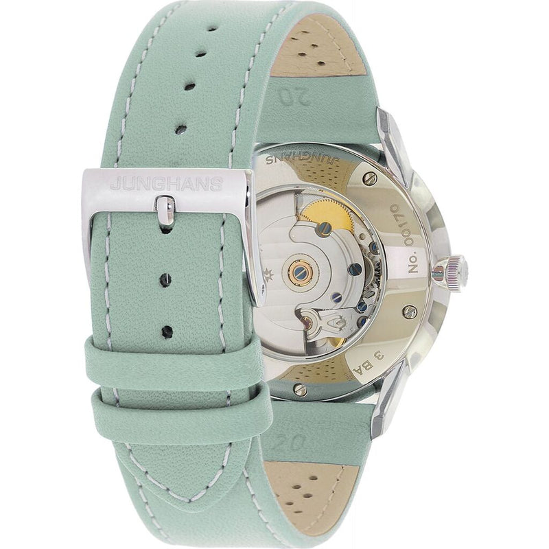 Junghans Meister Driver Automatic Watch | Mint Green Calf Leather Strap 027/4717.00