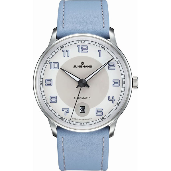 Junghans Meister Driver Automatic Watch | Light Blue Calf Leather Strap 027/4718.00