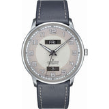Junghans Meister Driver Day Date Watch | Grey Calf Leather Strap 027/4720.01