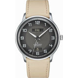 Junghans Meister Driver Day Date Watch | Sand Calf Leather Strap 027/4721.01