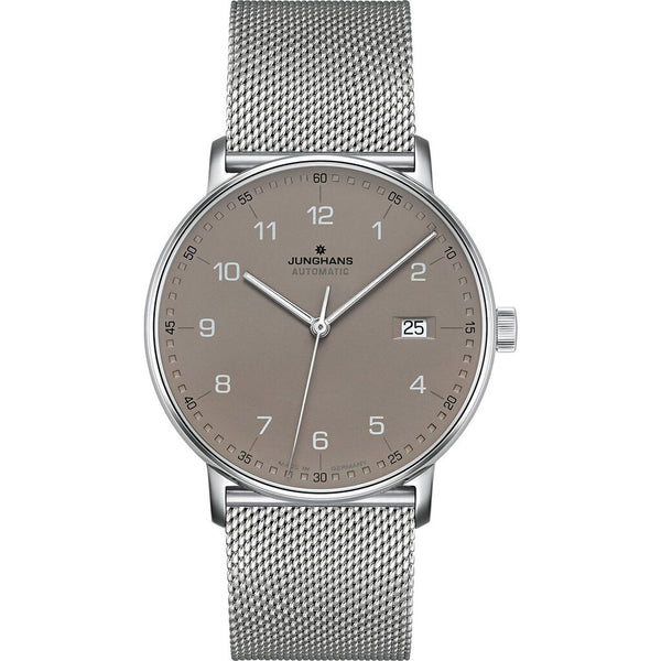 Junghans FORM A Automatic Date Matt Taupe Watch | Milanaise Strap 027/4836.44