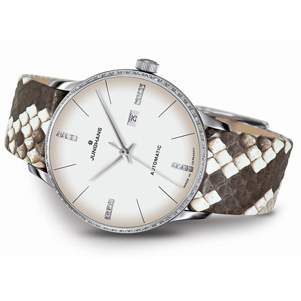 Junghans Meister Ladies Damen Automatic Watch | Python & Lizard Leather Strap 027/4847.00