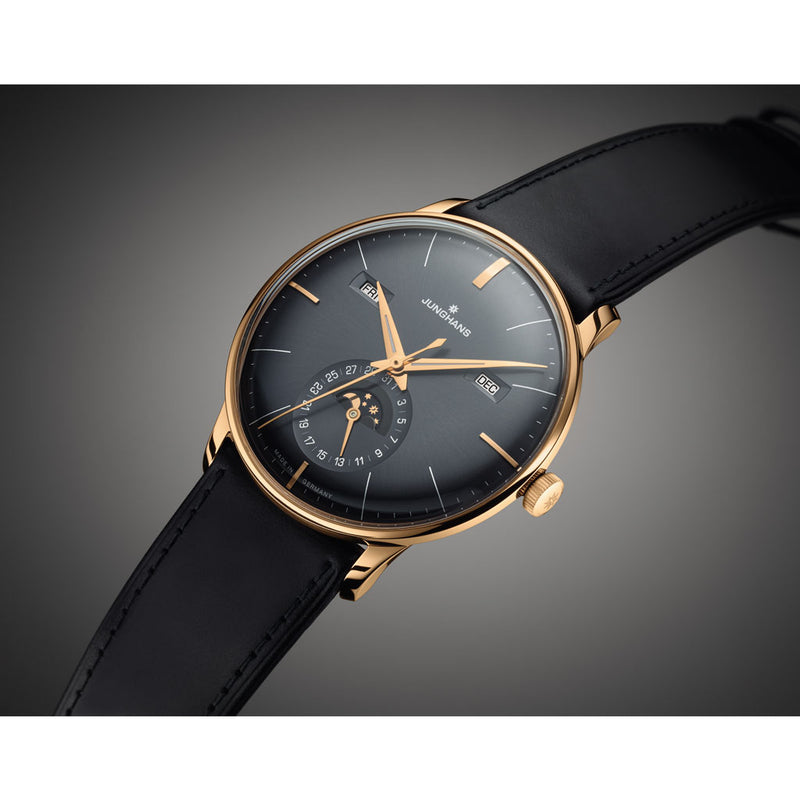 Junghans Meister Kalender Automatic Watch | Black Leather Strap 027/7504.02
