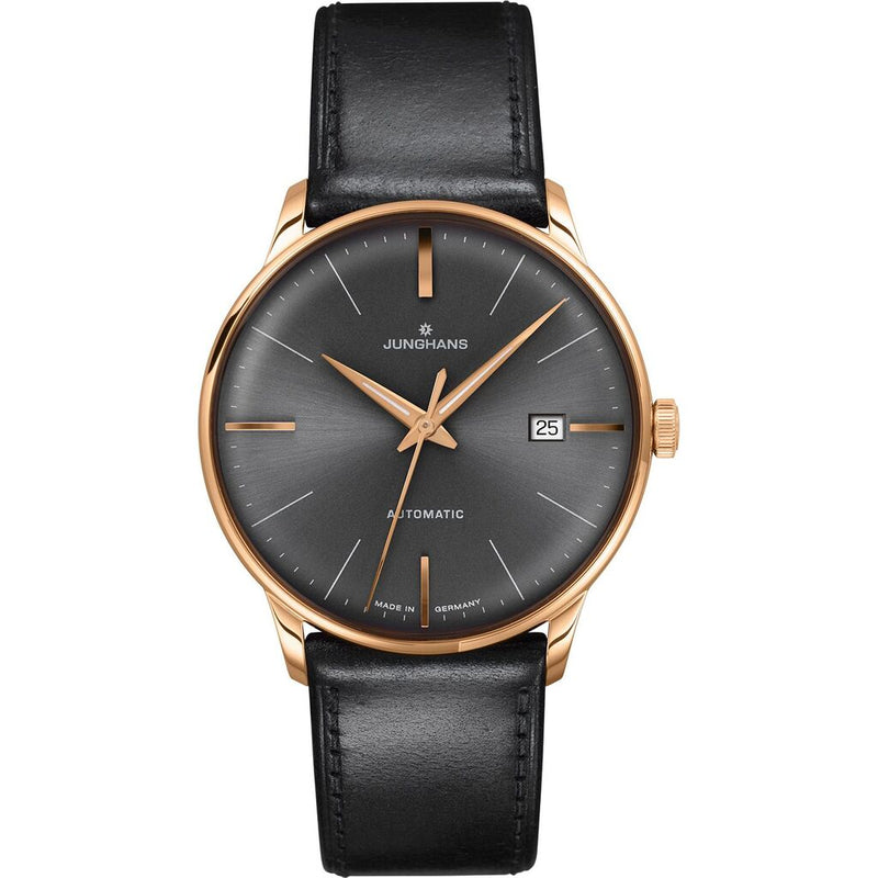 Junghans Meister Classic Anthracite Grey Watch | Black Horse Leather Strap 027/7513.00