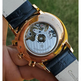 Junghans Meister Chronoscope Watch | Dark Blue Alligator Leather strap 027/7924.01