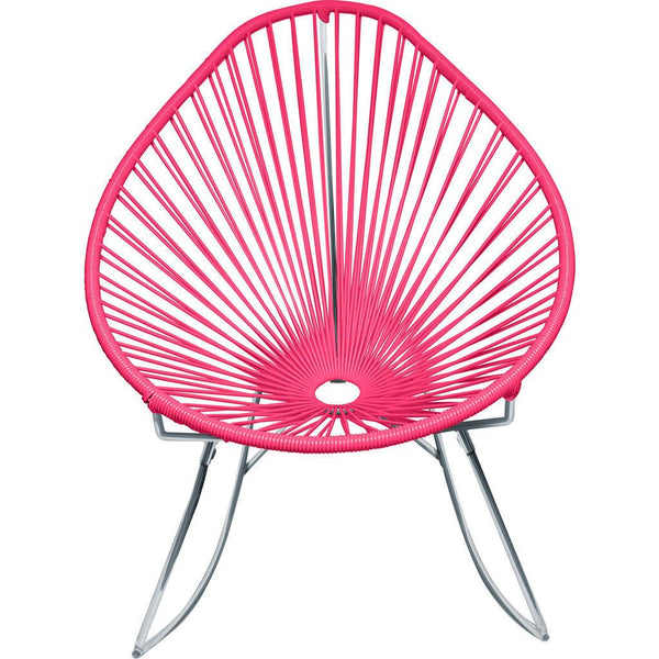 Innit Designs Acapulco Rocker Chair | Chrome/Pink