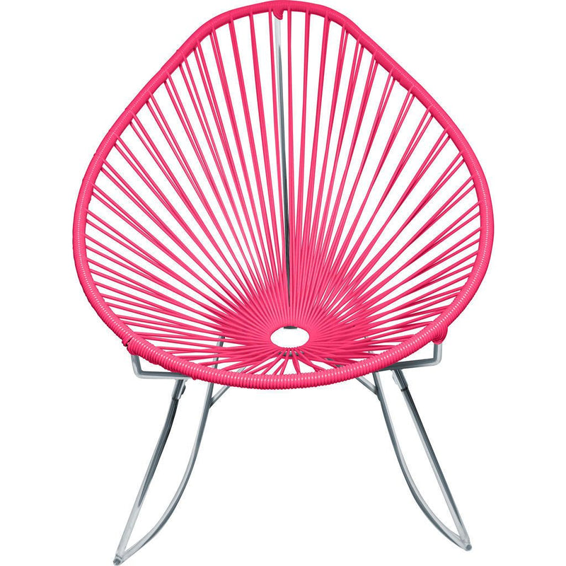 Innit Designs Acapulco Rocker Chair | Chrome/Pink