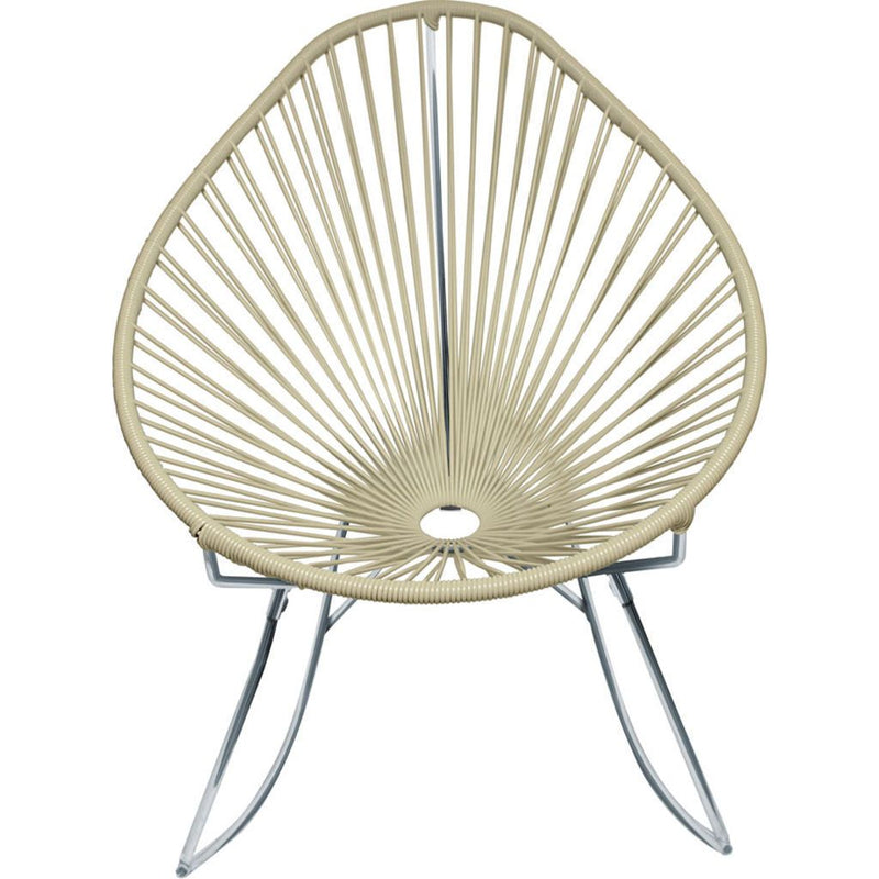 Innit Designs Acapulco Rocker Chair | Chrome/Ivory