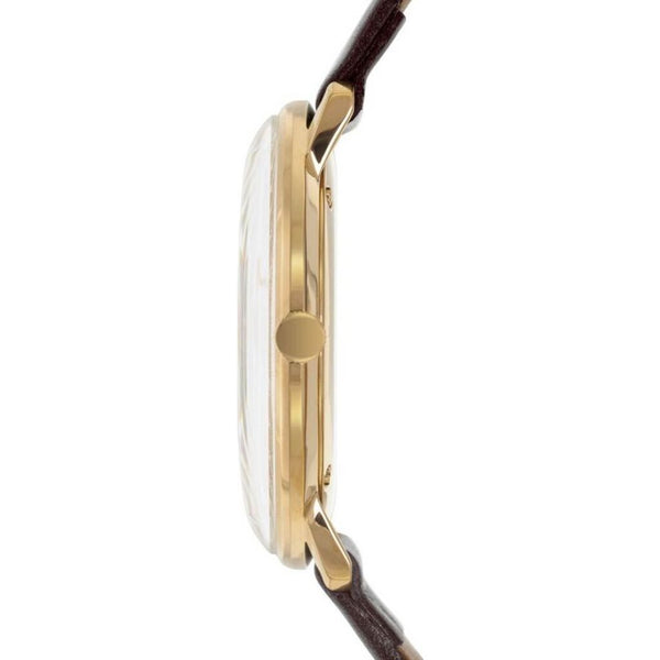Junghans Max Bill Quartz PVD Date Matt Silver Watch | Brown Calfskin Strap 041/7872.00