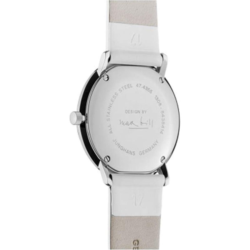 Junghans Max Bill Ladies Quartz Light Rose Watch | White Calfskin Strap 047/4658.00
