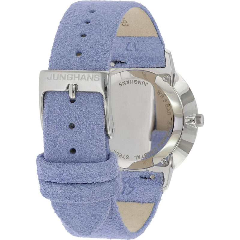 Junghans Form Damen Matt Silver Watch | Blue Calfskin Strap 047/4852.00