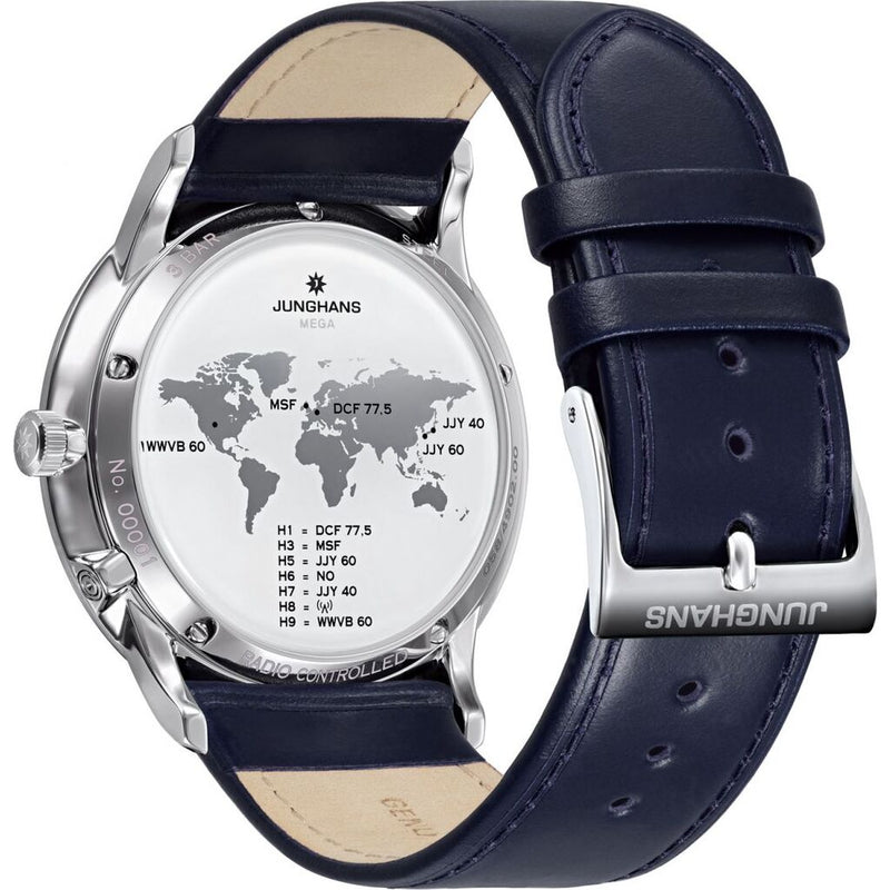 Junghans Meister Mega Kleine Sekunde Watch | Midnight Blue Calf Leather Strap 058/4901.00