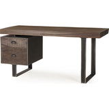 Resource Decor Charles 2 Drawer Desk | Cashew/Peroba/Steel