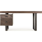 Resource Decor Charles 2 Drawer Desk | Cashew/Peroba/Steel