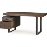 Resource Decor Charles 2 Drawer Desk | Cashew/Peroba/Steel