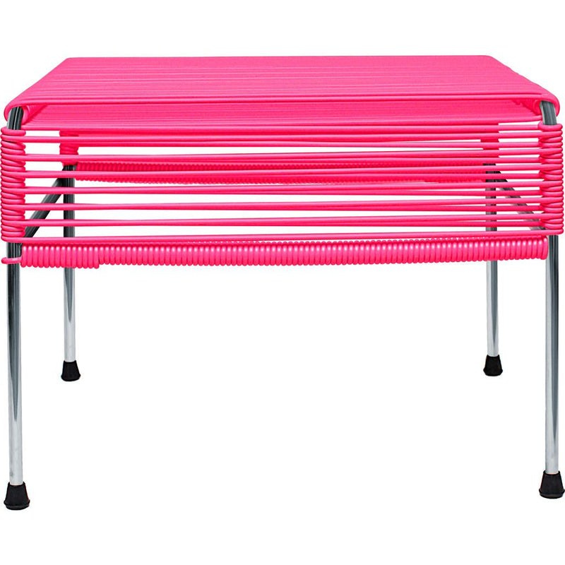 Innit Designs Atom Ottoman | Pink/Chrome