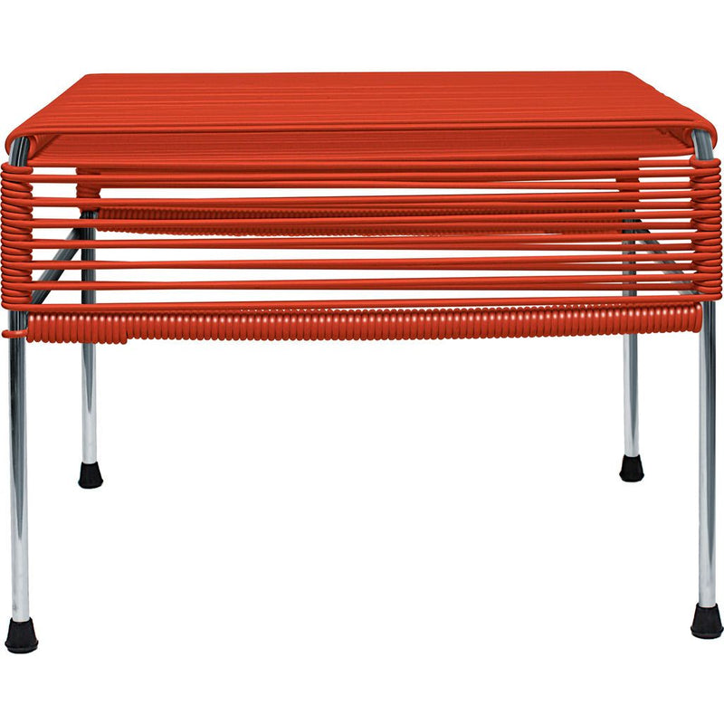 Innit Designs Atom Ottoman | Red/Chrome