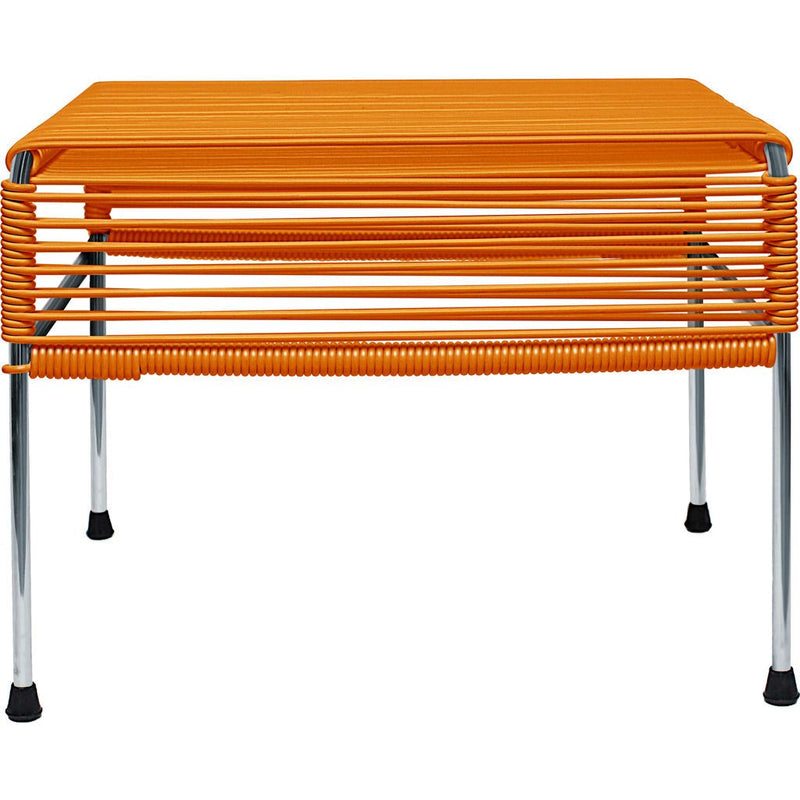 Innit Designs Atom Ottoman | Orange/Chrome