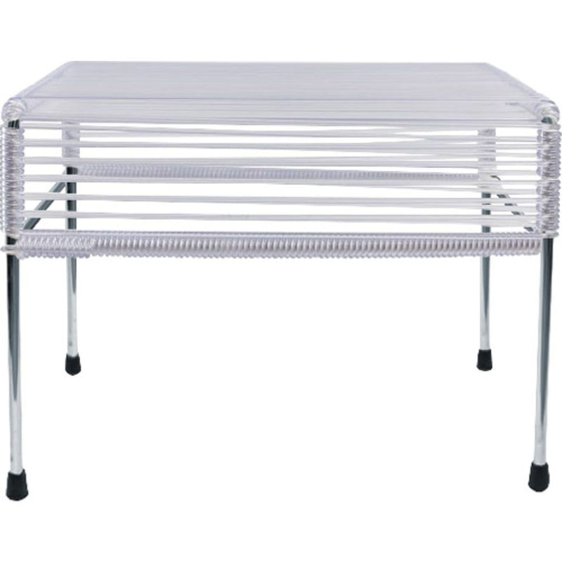 Innit Designs Atom Ottoman | Clear/Chrome