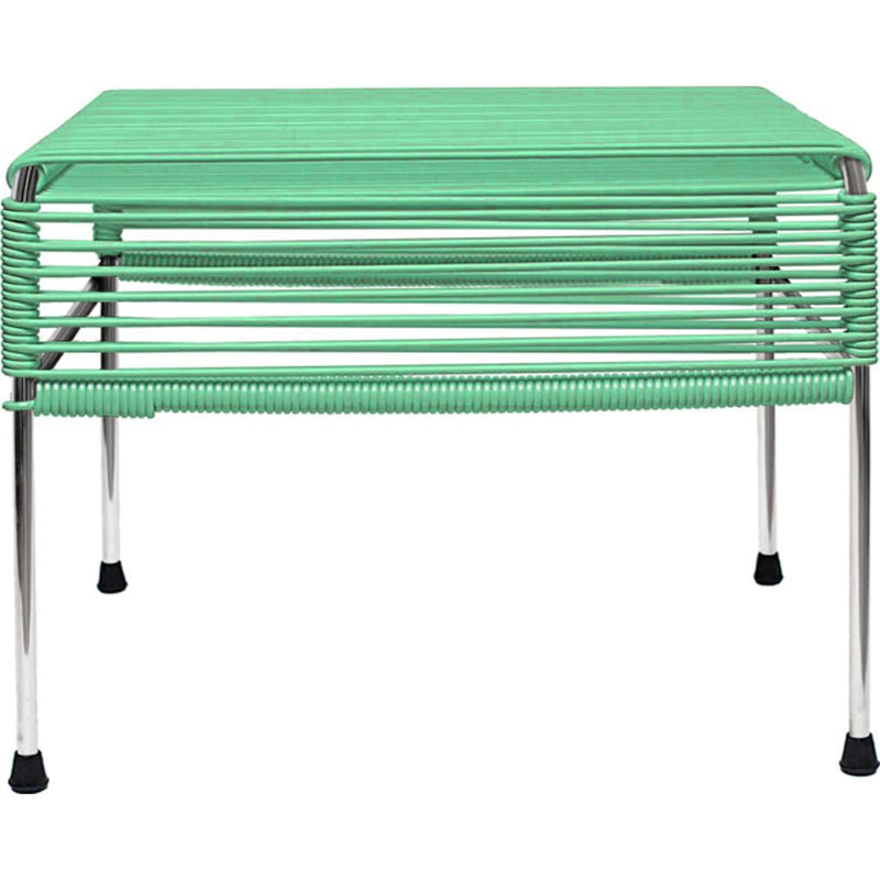 Innit Designs Atom Ottoman | Mint/Chrome