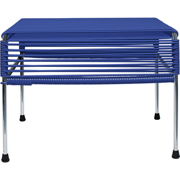 Innit Designs Atom Ottoman | Deep Blue/Chrome