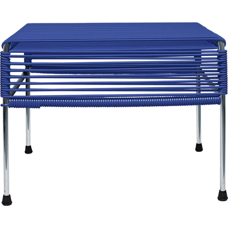 Innit Designs Atom Ottoman | Deep Blue/Chrome