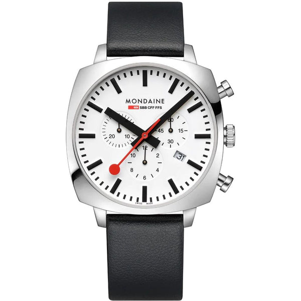 Mondaine Grand Cushion 41mm Wristwatch | Stainless Steel