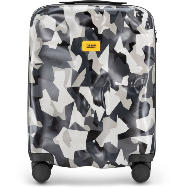 Crash Baggage Icon Pattern Trolley Suitcase | Grey Camo