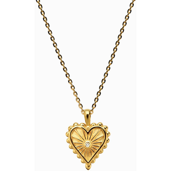 Awe Inspired Diamond Starburst Heart Necklace