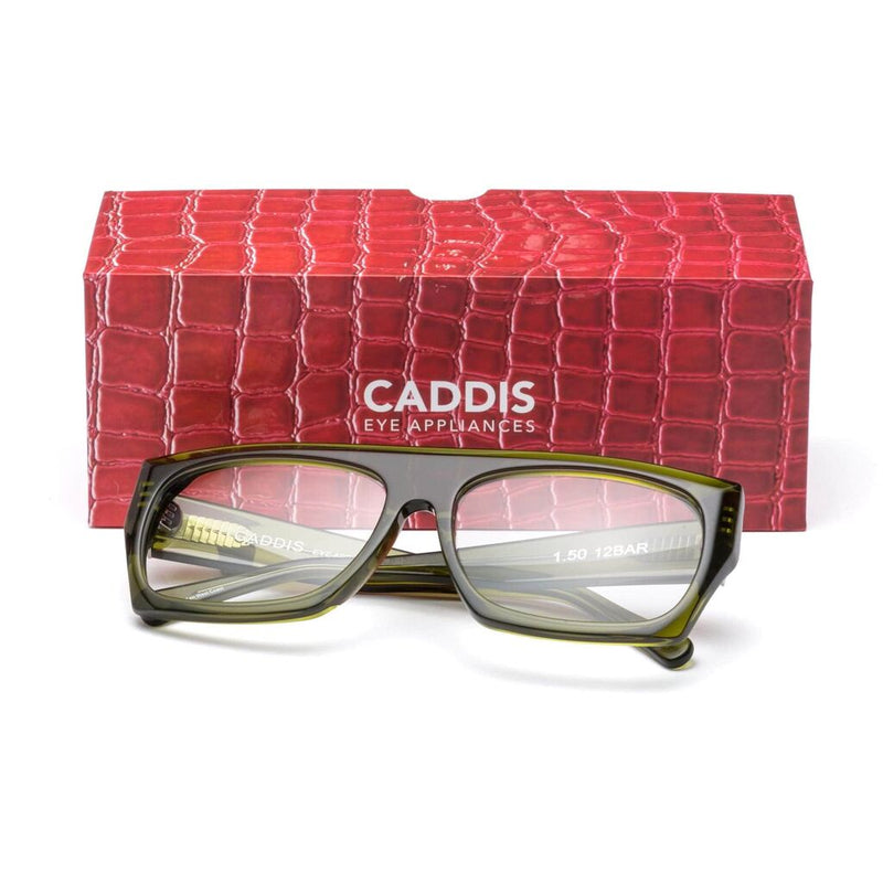 Caddis 12 Bar Blue Light Rx Reading Glasses | Heritage Green