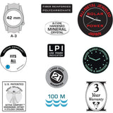 Bertucci A-3PS SOLAR FIELD Watch | Optic White Dial / Black Case | Nylon Band