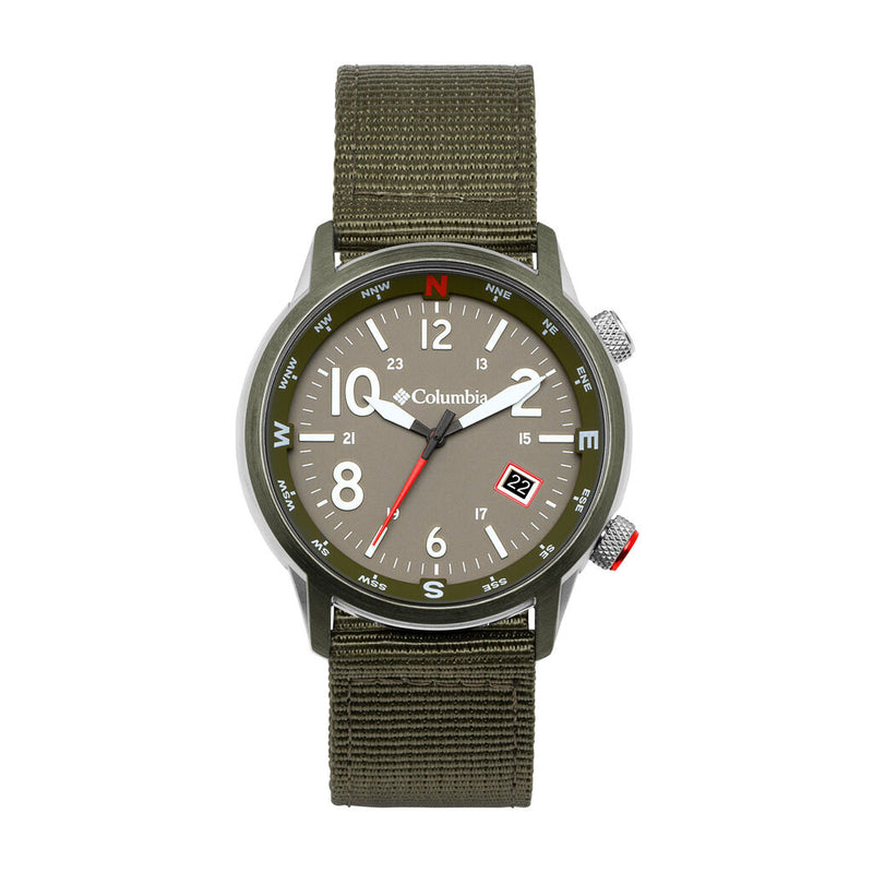 Columbia Outbacker Olive Green 3-Hand Date Men's Lifestyle Analog Watch | Olive Nylon