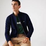 Lacoste Men's Zippered Stand-Up Fleece Sweatshirt | Navy Blue/167