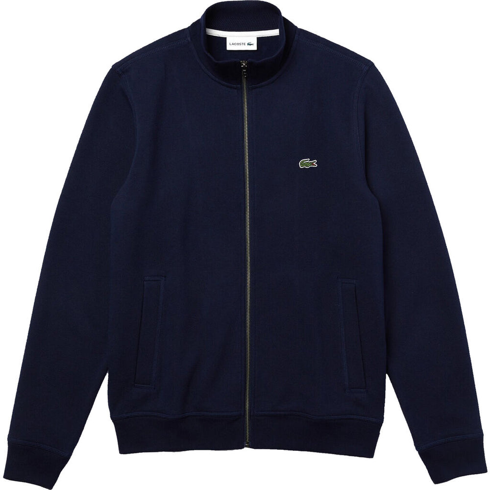 Lacoste Men's Zippered Stand-Up Fleece Sweatshirt | Navy Blue