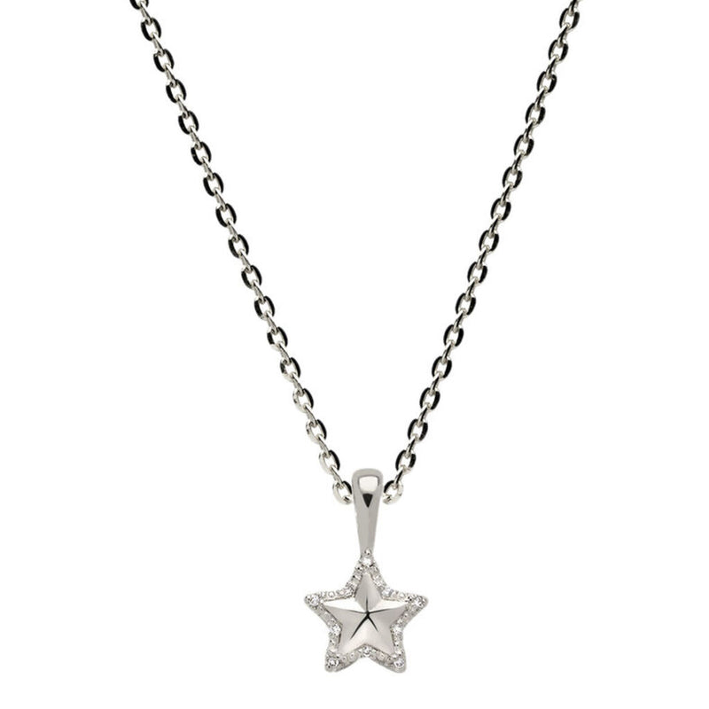 Awe Inspired Diamond Star Charm Necklace | Standard Cable Chain