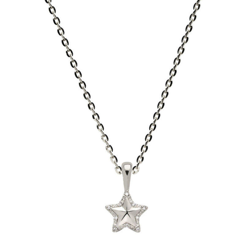 Awe Inspired Diamond Star Charm Necklace | Standard Cable Chain