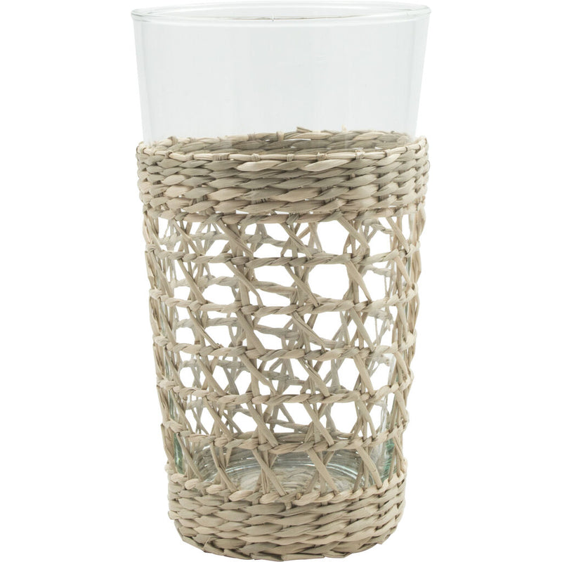 Seagrass Indochine & Rattan Cage Highball | 6 pc Glassware Set