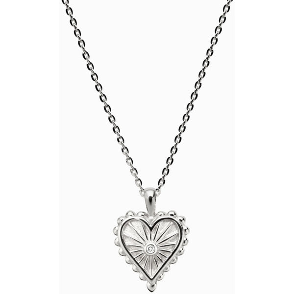 Awe Inspired Diamond Starburst Heart Necklace