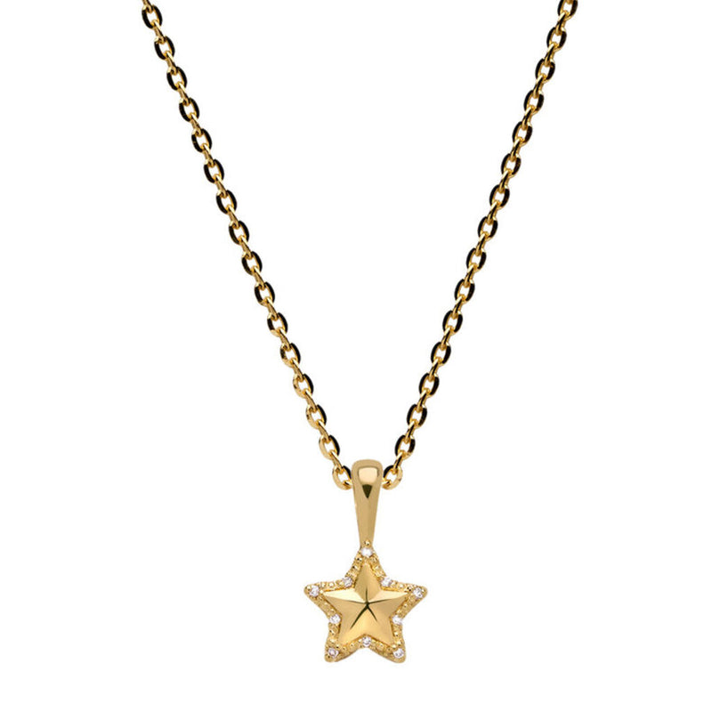 Awe Inspired Diamond Star Charm Necklace | Standard Cable Chain