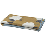 In2green Baby Sheep Little Eco Throw | Blue Pond/Straw